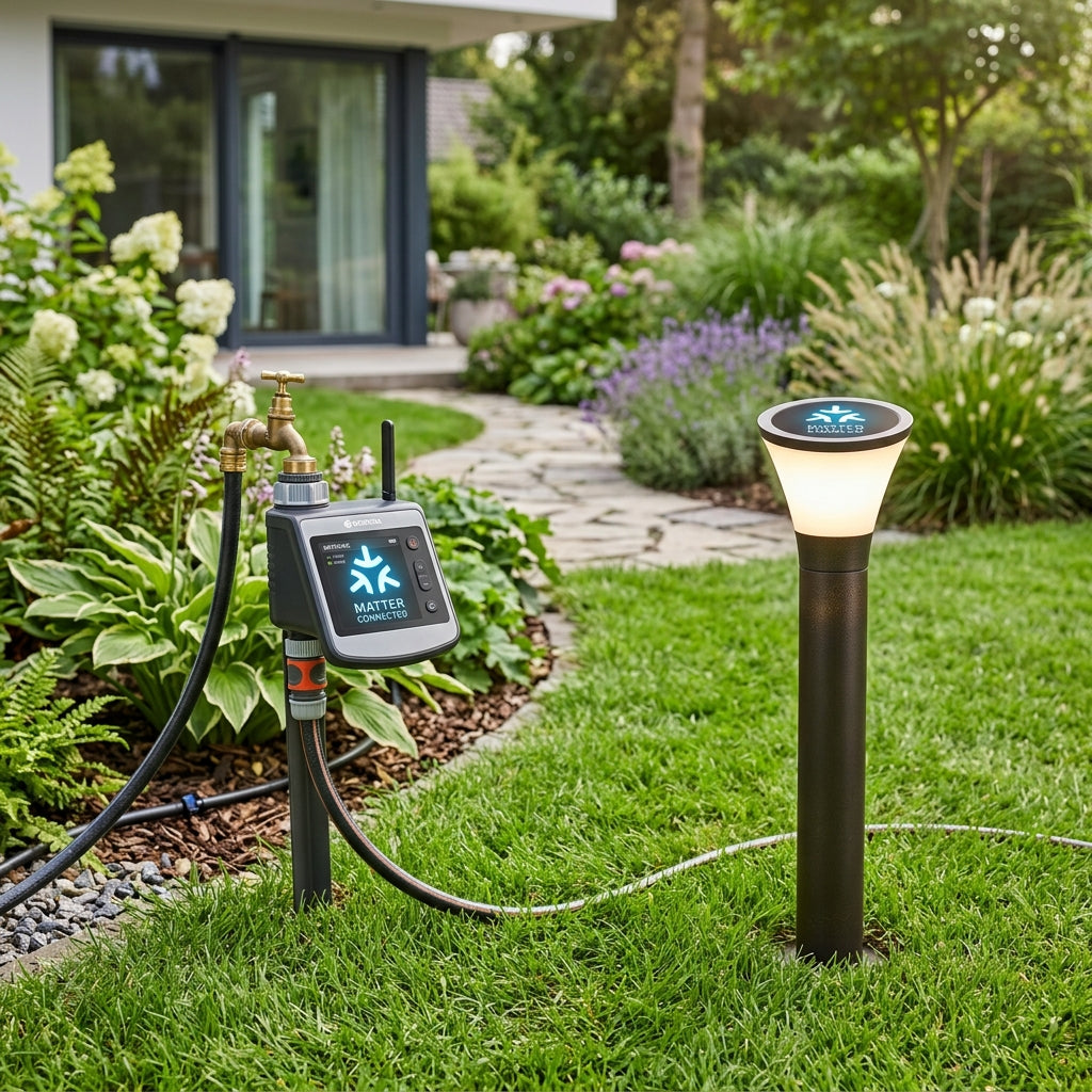 El auge de la domótica Matter para exteriores: Iluminación y riego
