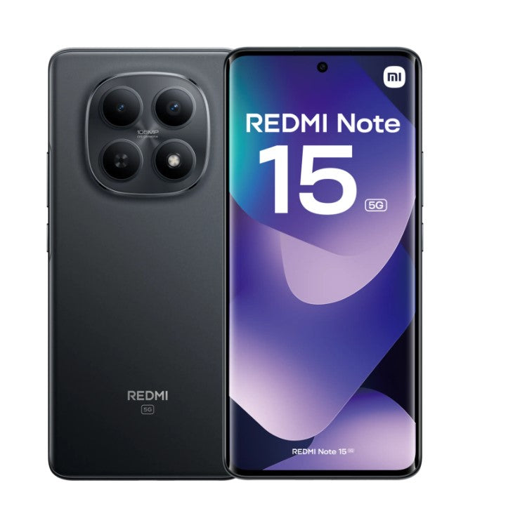 Xiaomi Redmi Note 15 5G, Negro, 256 GB, 8 GB RAM, 6.77" AMOLED FHD+, Snapdragon 6 Gen 3, 5520 mAh