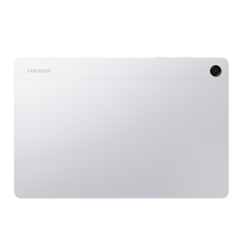 Samsung Galaxy Tab A11+ Wi-Fi de 128 GB en color plata, vista frontal y trasera